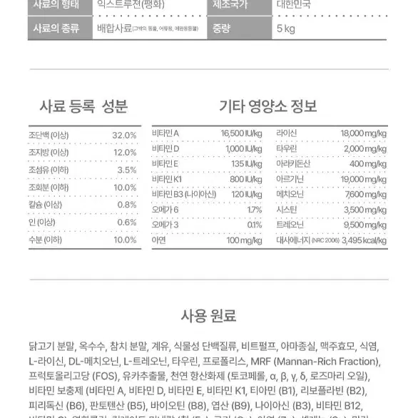 번개최저가 캐츠랑 전연령비타플러스5KG 10990 고양이사료