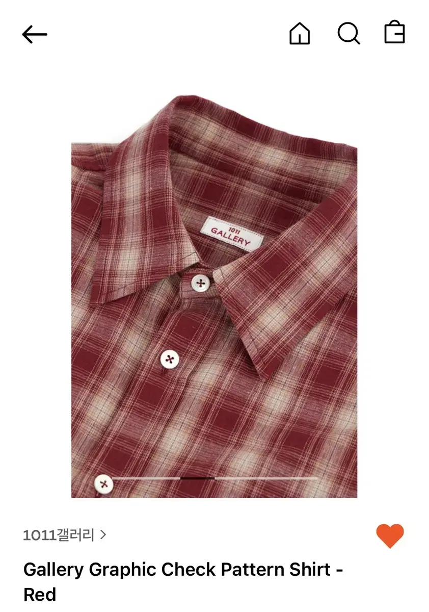 1011Gallery Graphic Check Shirt M Red