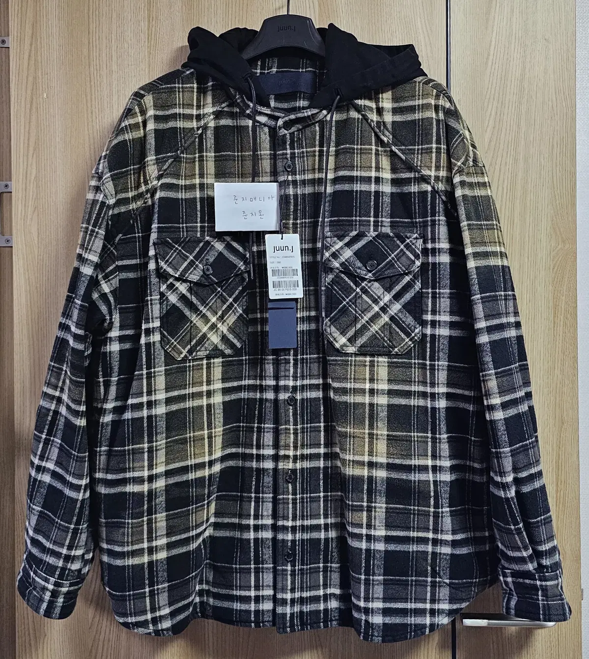 [Junji][50] 24FW Checked Hooded Layered Shirt