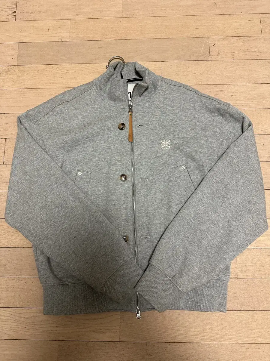 Setter teo Cotton all-pull zip-up melange gray jacket