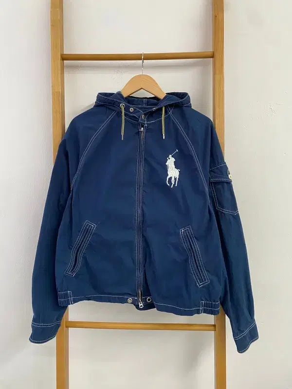 [L] Polo Big Pony Navy Two-Way Jacket