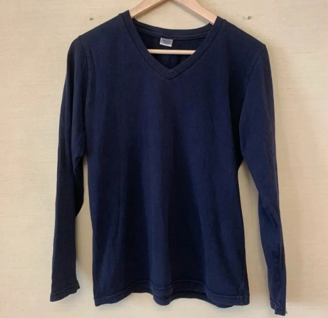 Unisex V-Neck Long Sleeve Navy T-Shirt