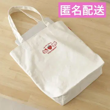 새상품 하핀스 후쿠후쿠 냥코 딸기 토트백 아이보리