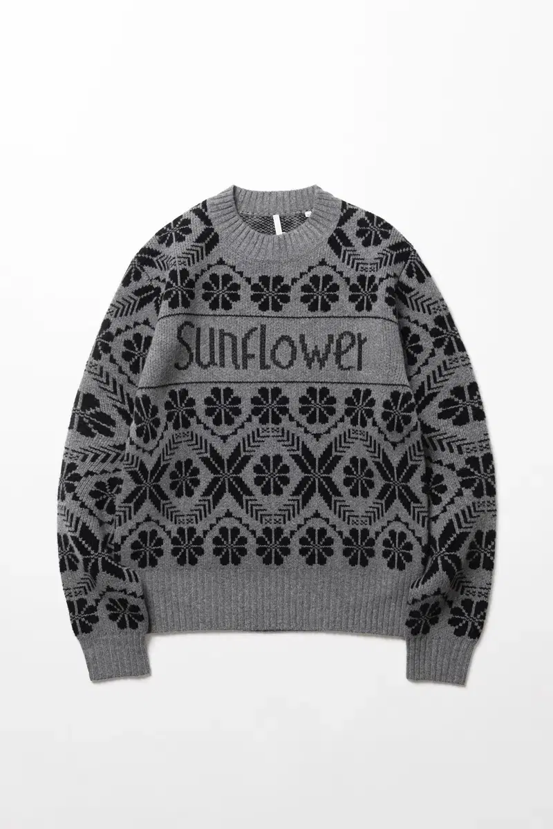 [M] Sunflower Fair Isle Knit Gray Melange