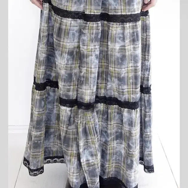 샵페어리 vintage tie dyed check skirt + 벨트백