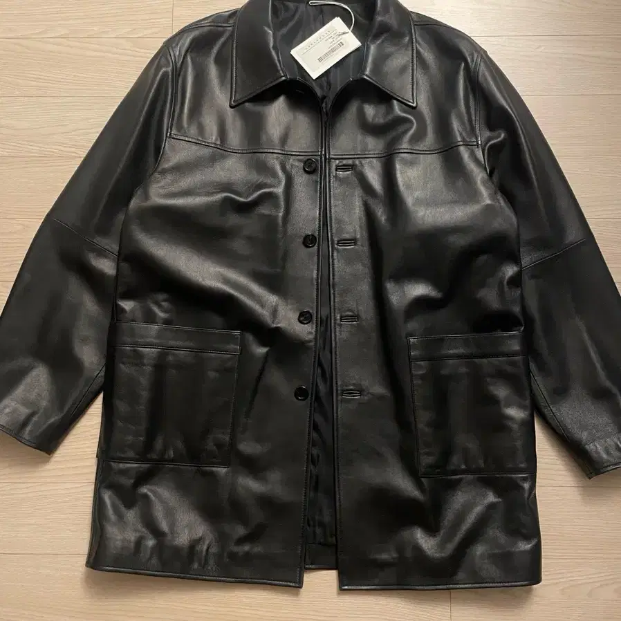 [1] 브라운야드 LEATHER HALF COAT 레더하프코트 블랙