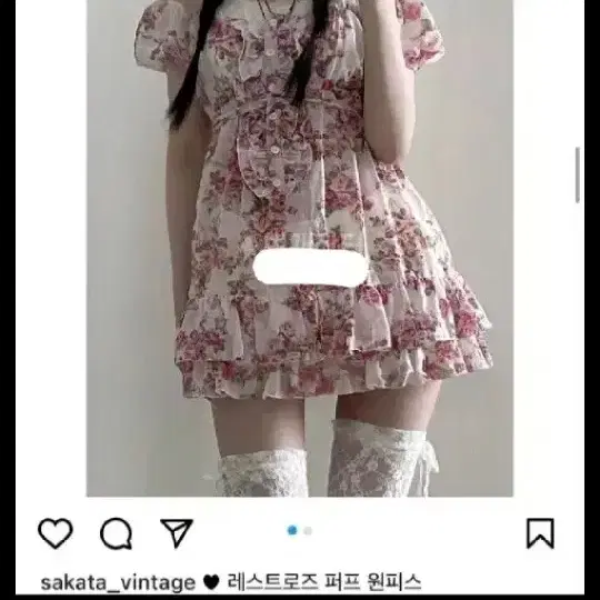 사카타빈티지레스트로즈원피스플라워달천대장y2k긱시크히메갸루핀터깔일브