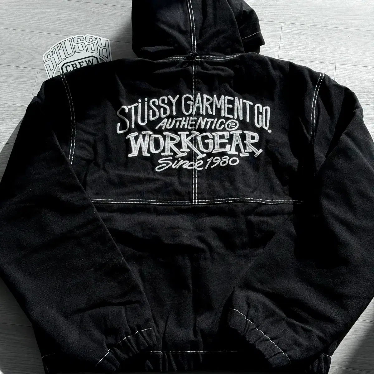 [New/Extraordinary/XL]Stussy Work Jacket Contrast Stitch Black