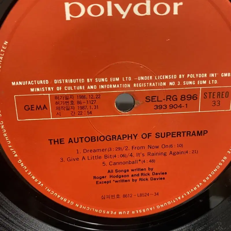 AUTOBIOGRAPHY  LP / AA5061