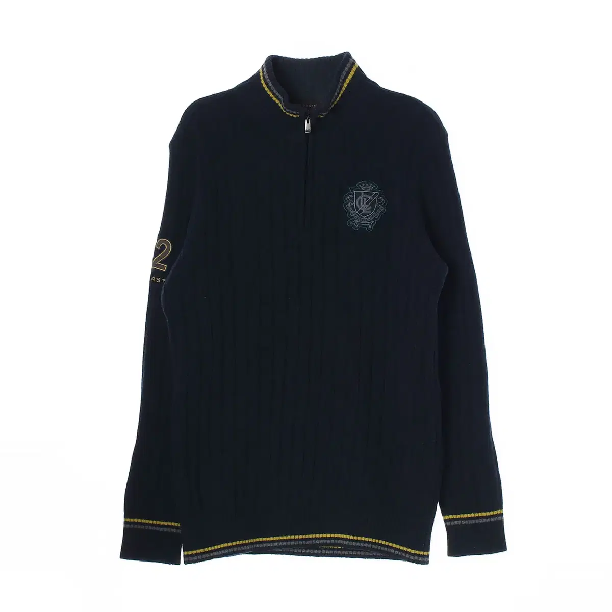 [M]LEW Castel Wool100 Navy Half Zip Sweater