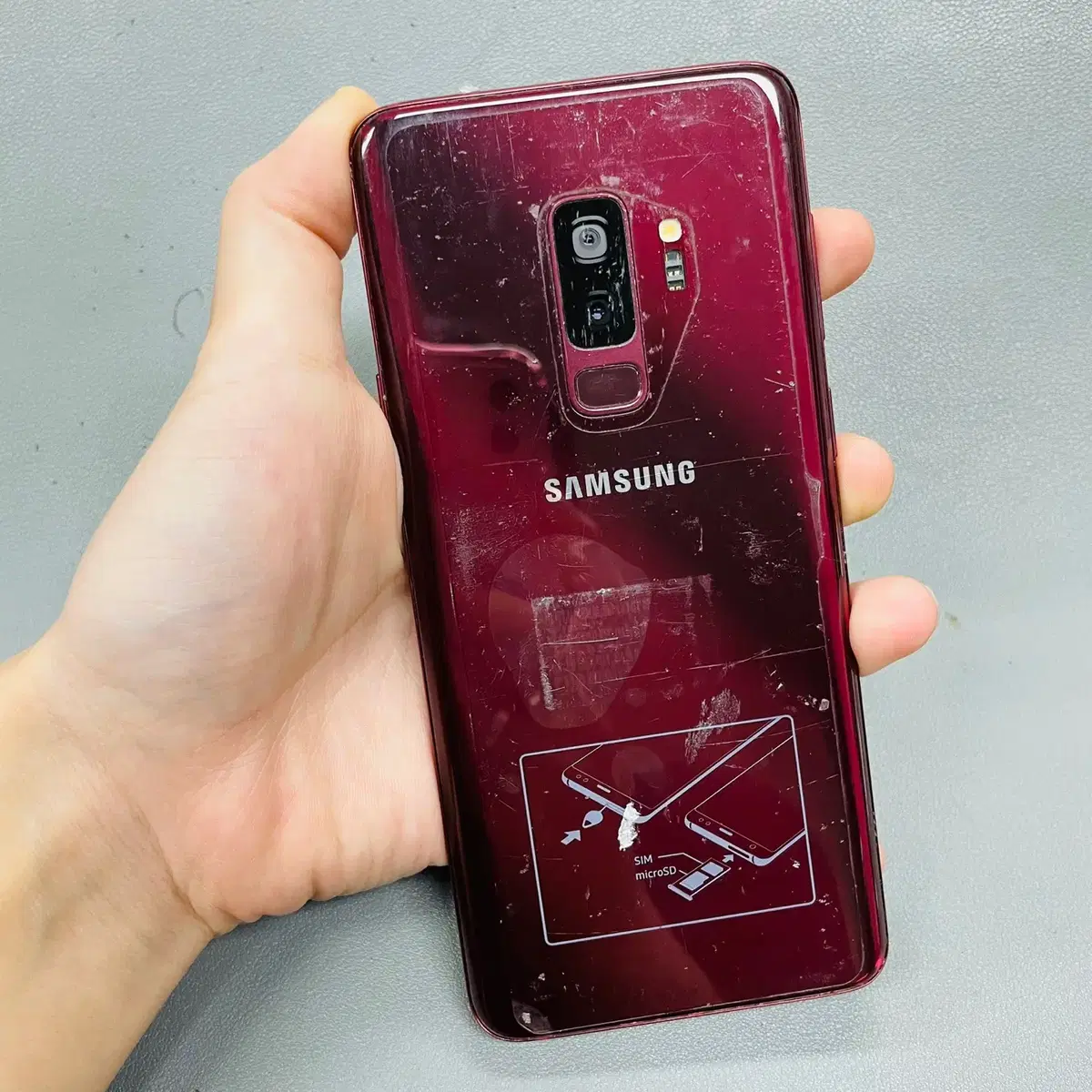 갤럭시 S9+ 버건디 64GB SK 무잔상 깨끗한공기계판매