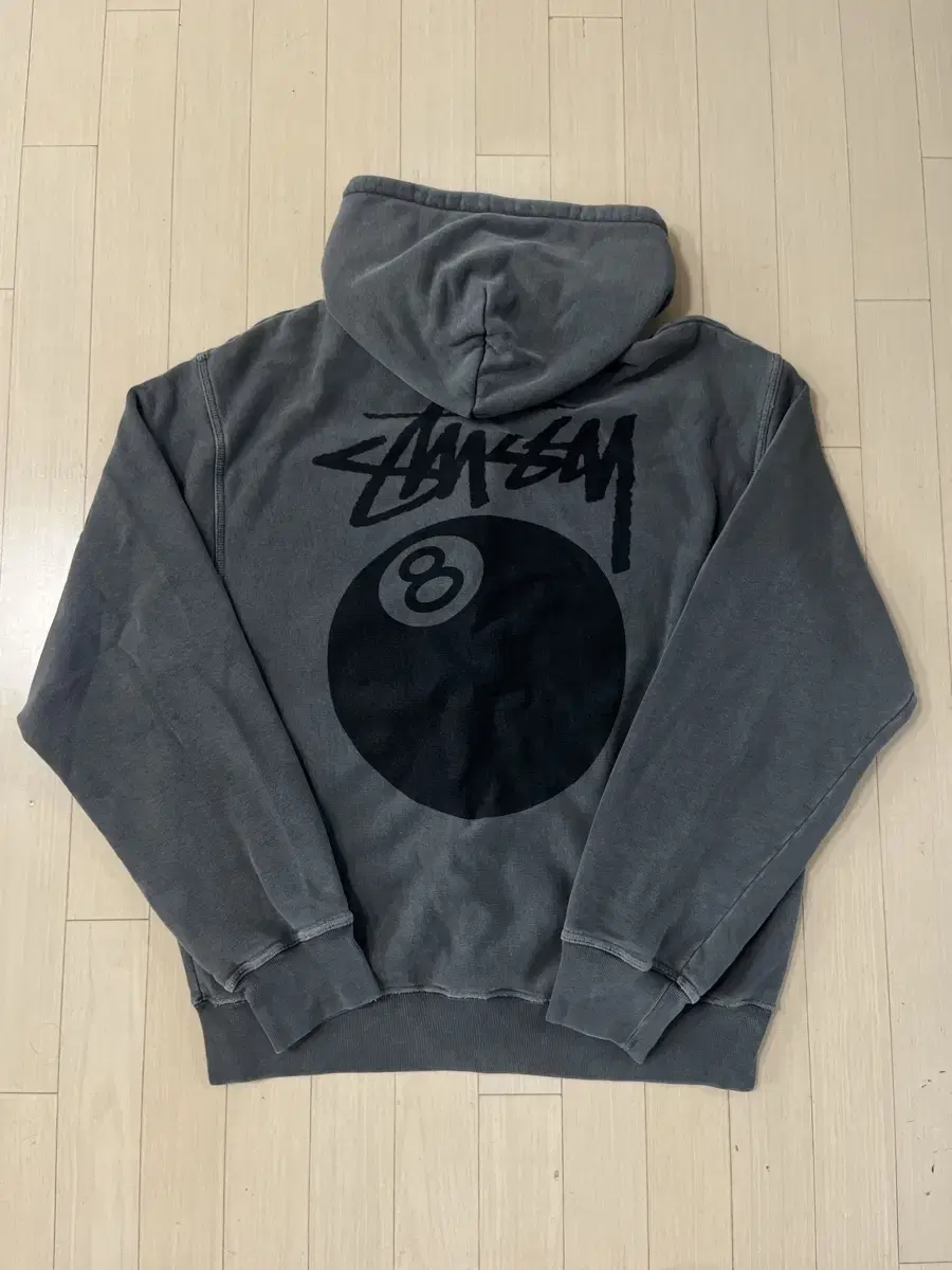 Stussy 8-Ball Pigmented Hoodie Zip-Up Black XL