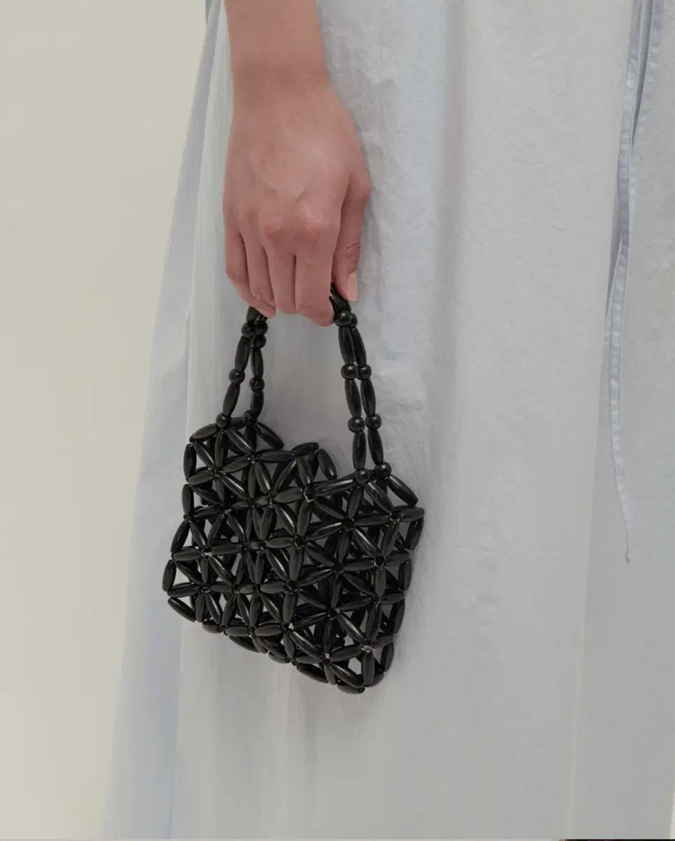 네세서리 Wood Mini Tote Bag (Black)