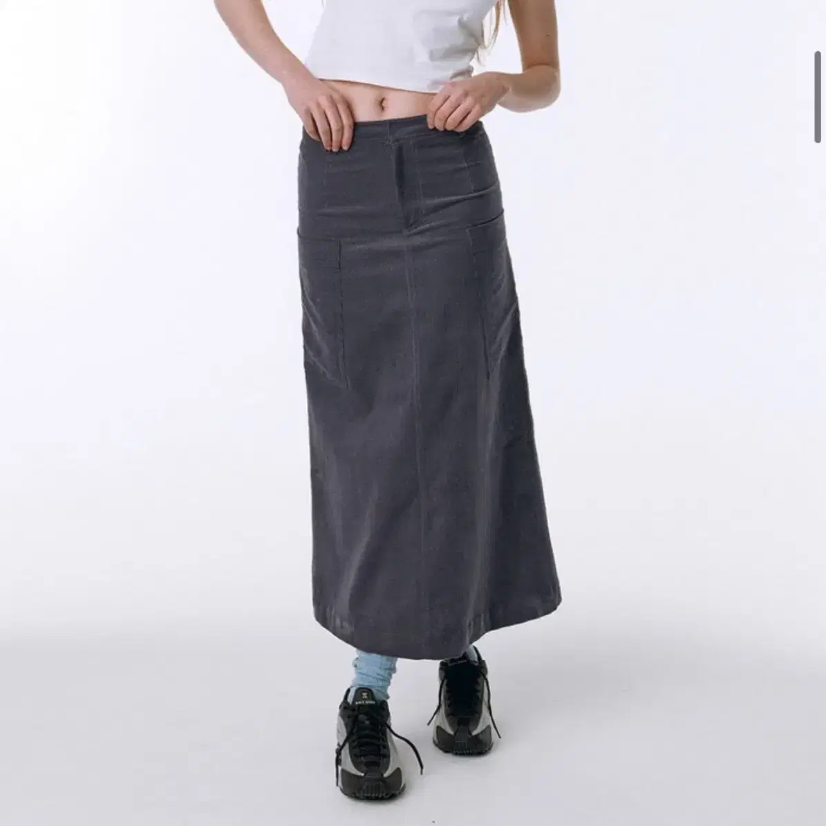 큐드로이 Corduroy Long Skirt 001