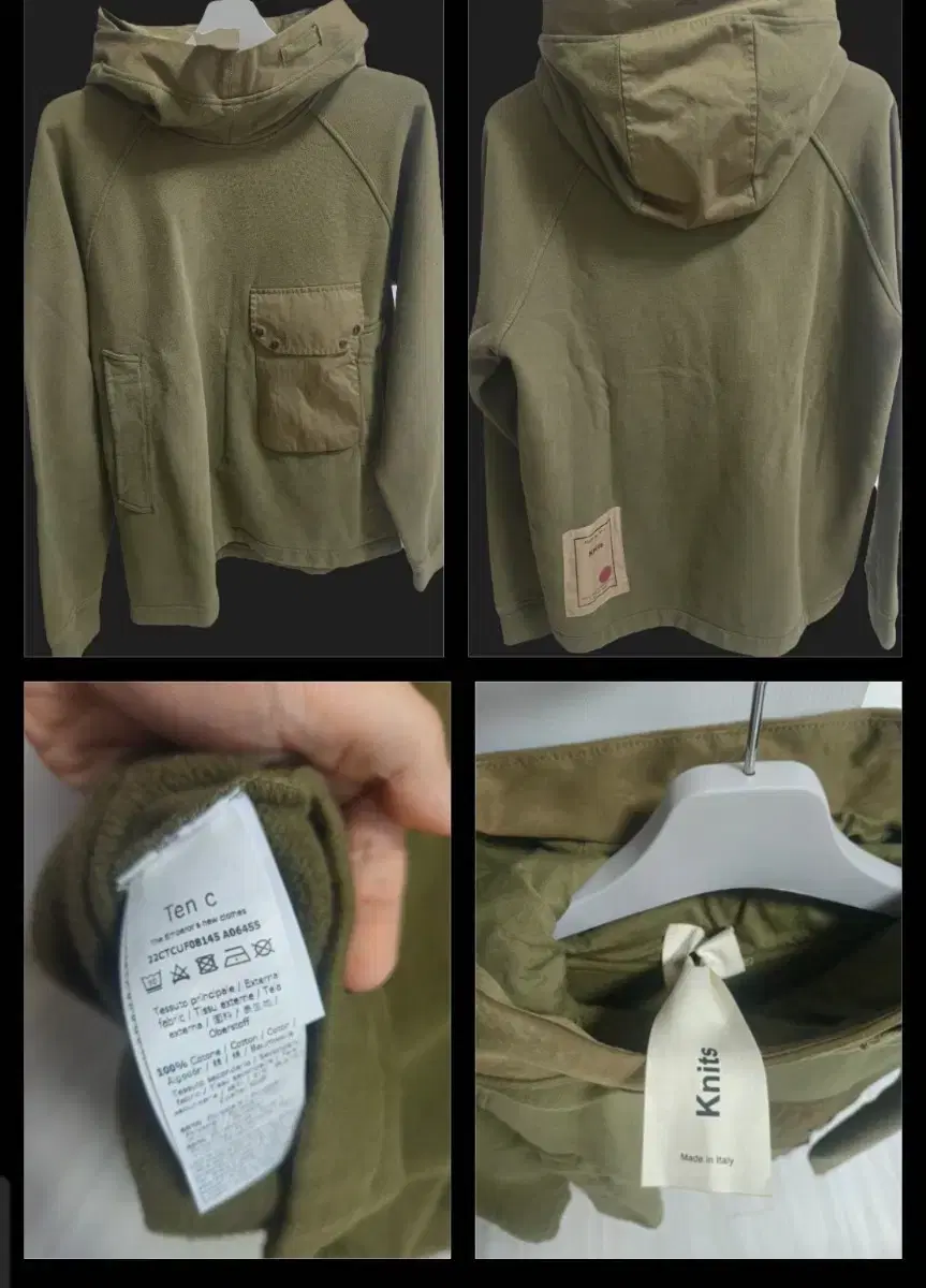 M, New) TENCY Pocket Two-Tone Hooded Olive Khaki for sale