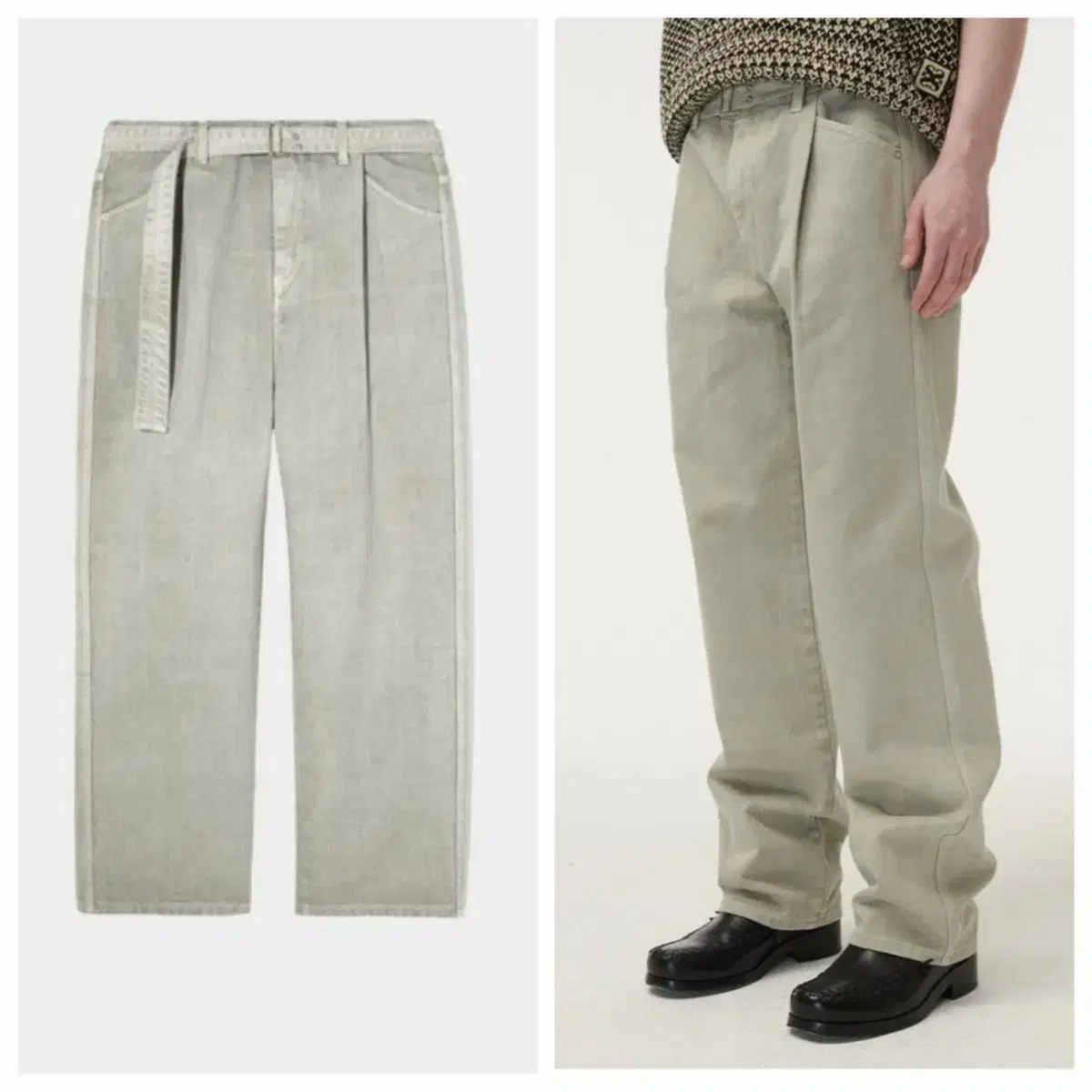 Setter One-Tuck Tailored Belted Pants