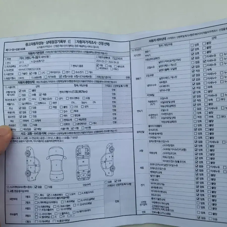 카니발 13년형 12년식 136000키로