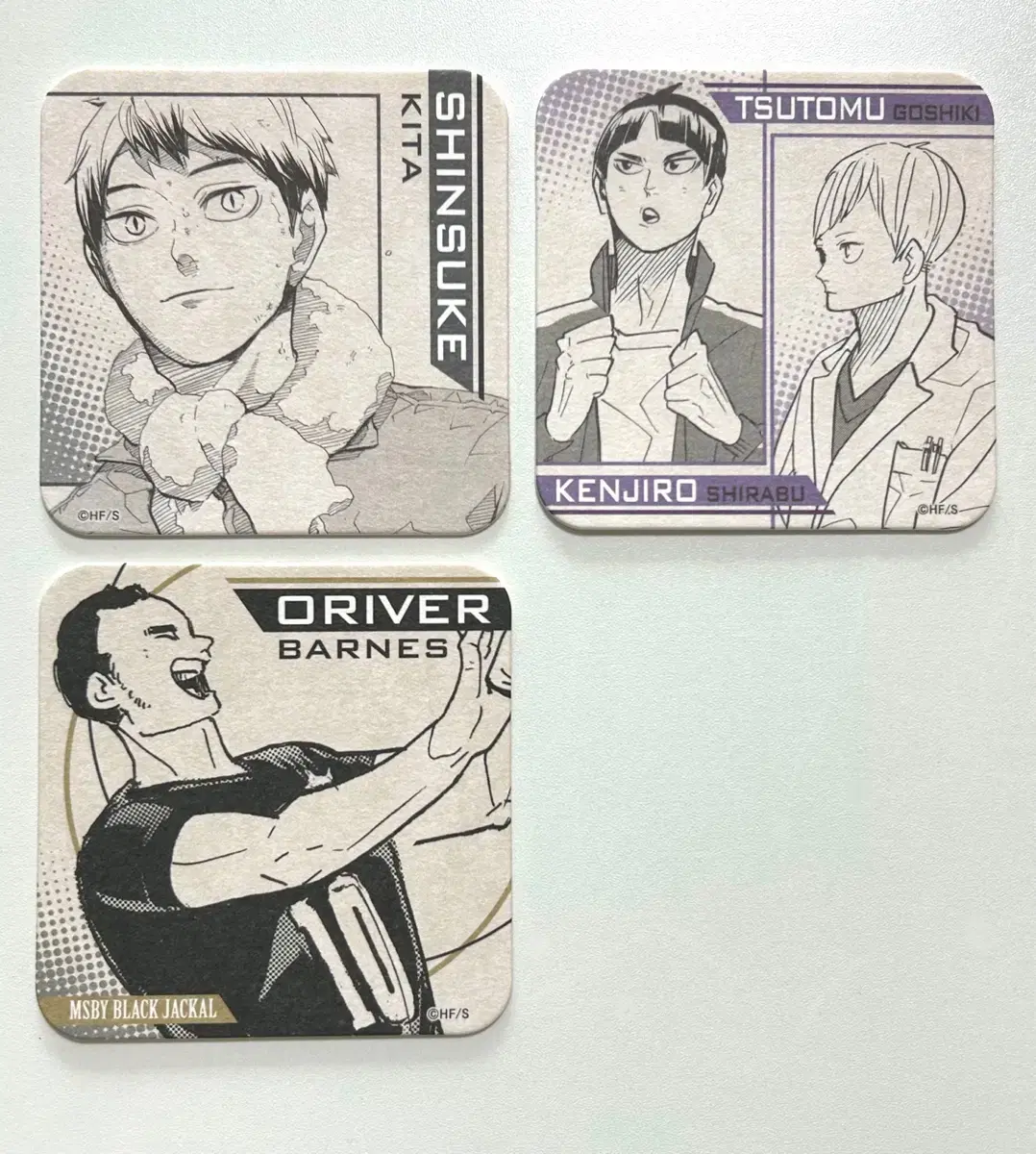 Haikyuu Kita, Shirabu, Goshiki One Dollar Coaster bulk 0.5