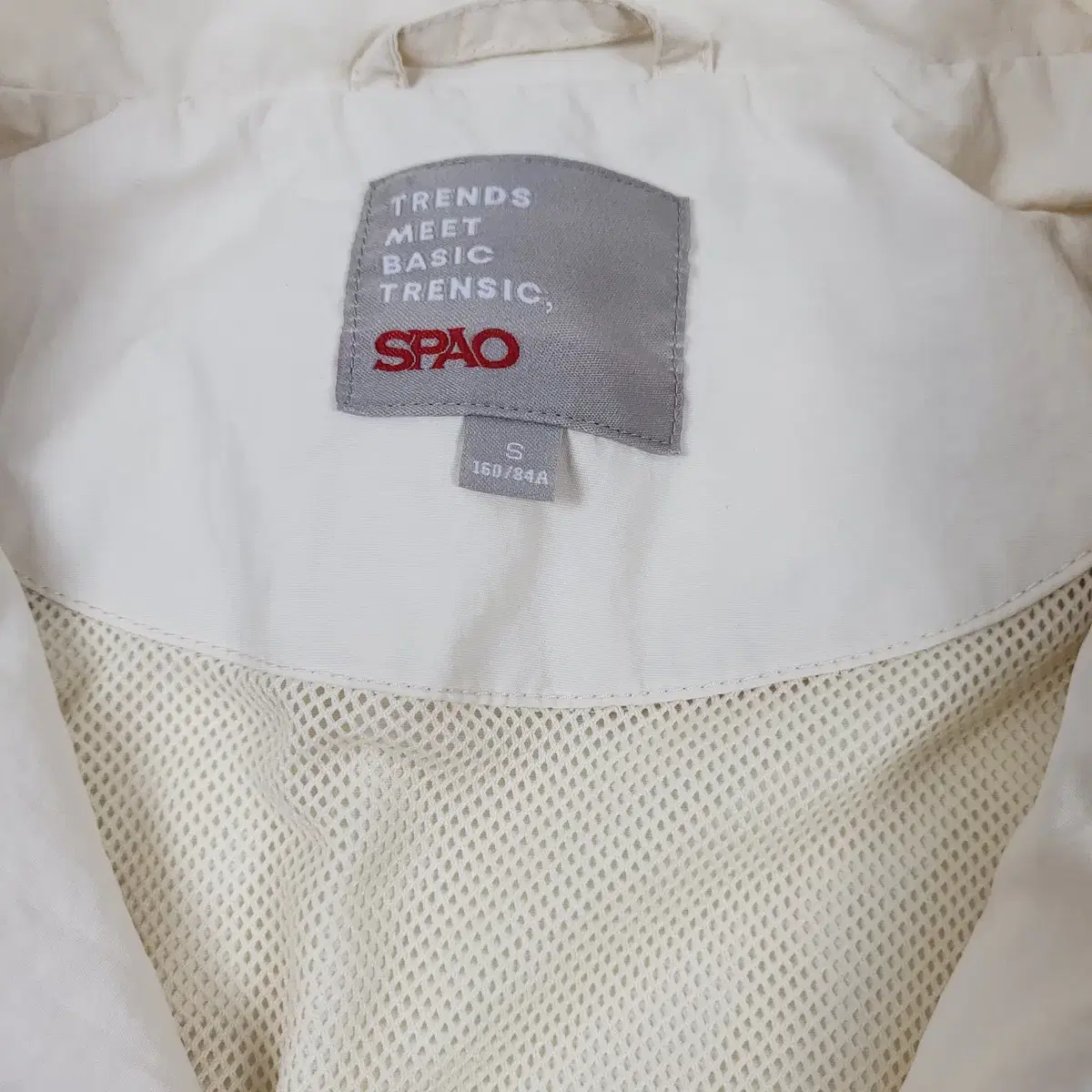 SPAO 스파오 여성 크롭 윈드브레이커(아이보리)(S)(A급)