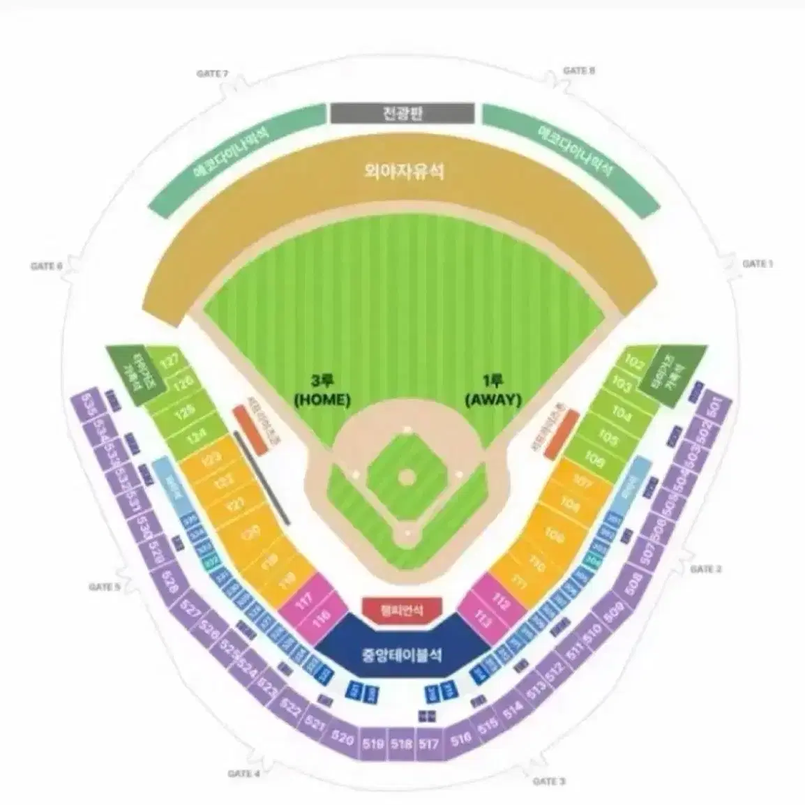 한국시리즈 2차전 기아vs삼성 1루 k3 507블록 2매