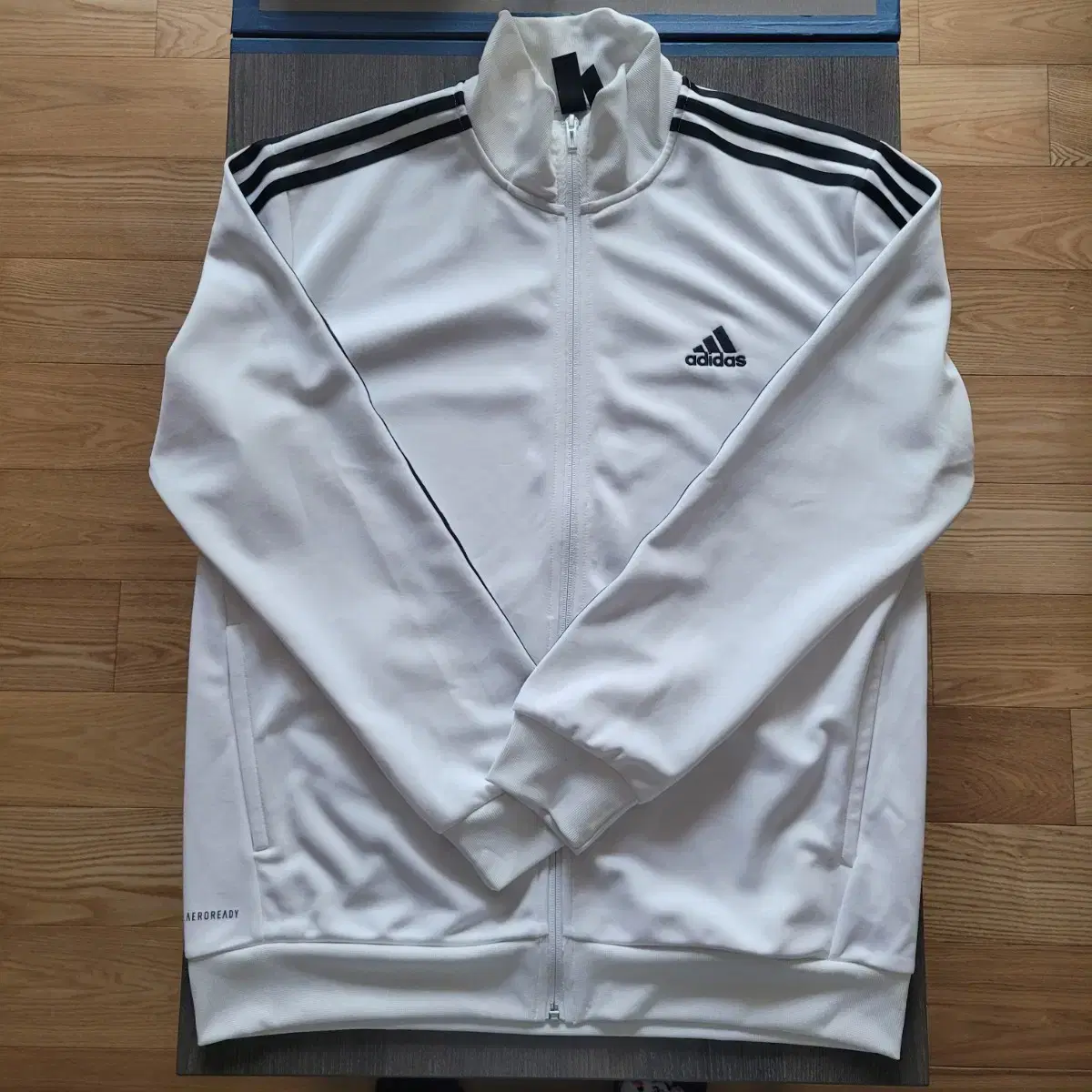 adidas 3S Regular Fit Double Knit Track Top White Gum XL