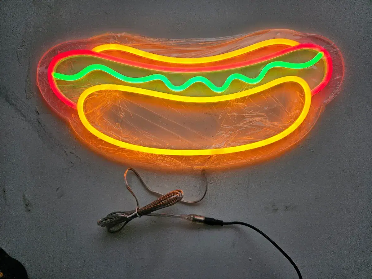 핫도그 스케치 그림모양 네온사인  Hot Dog Neon sign