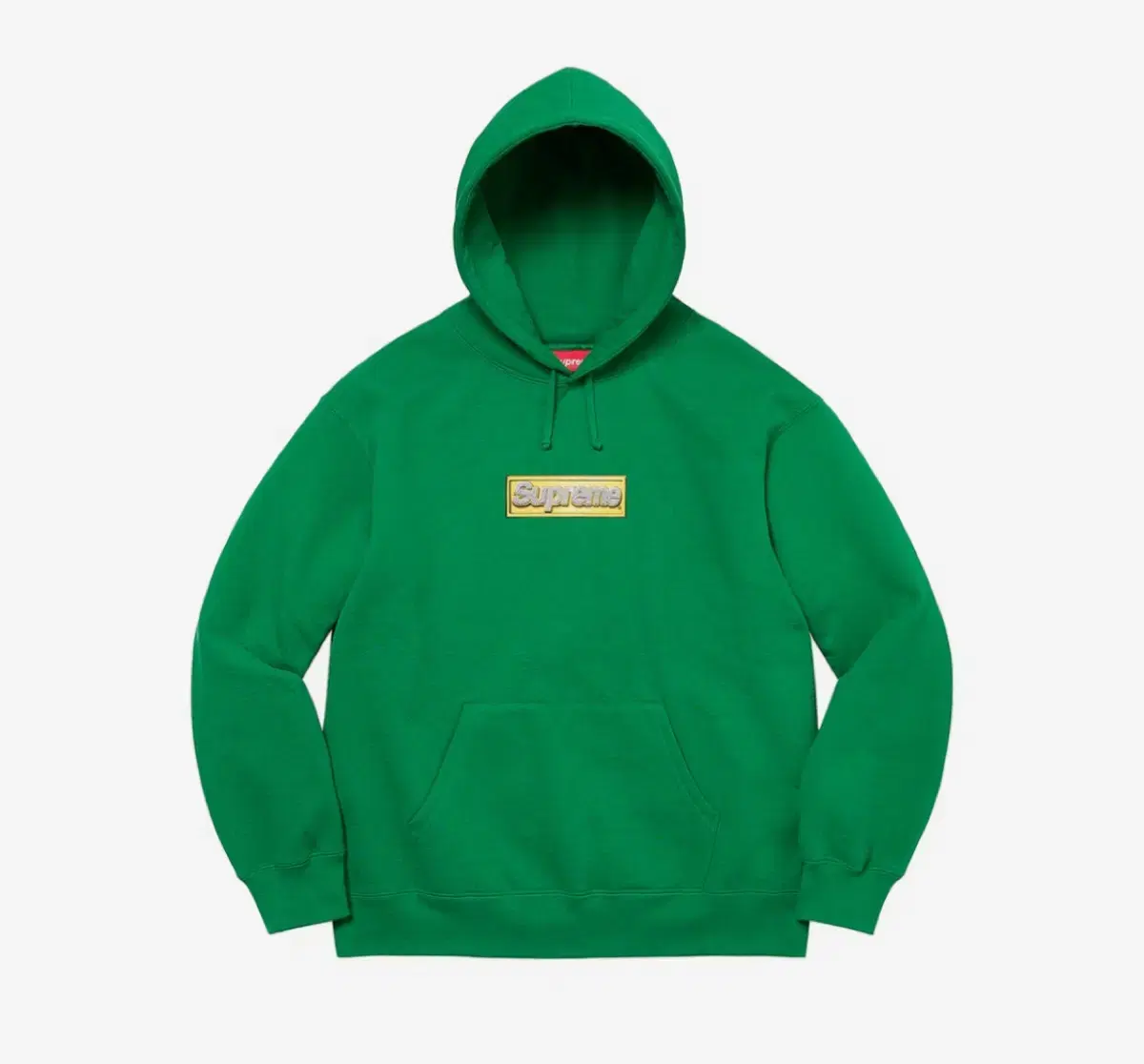 [L] Supreme Bling Box Logo Hooded Sweatshirt Green 22SS