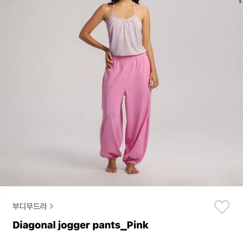 부디무드라 diagonal jogger pants _ pink L