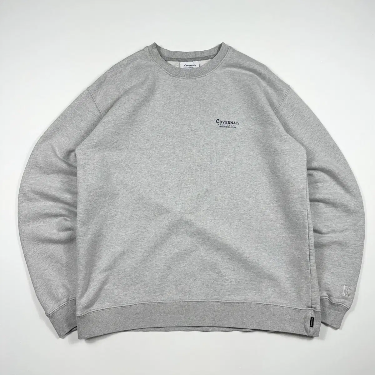 (L) Covernat Spellout Basic Boxy Man-to-Man Gray