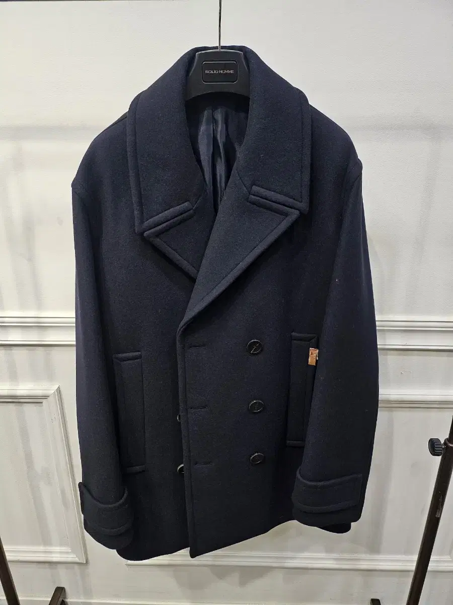 Solid Homme 21FW Short Coat Peacoat