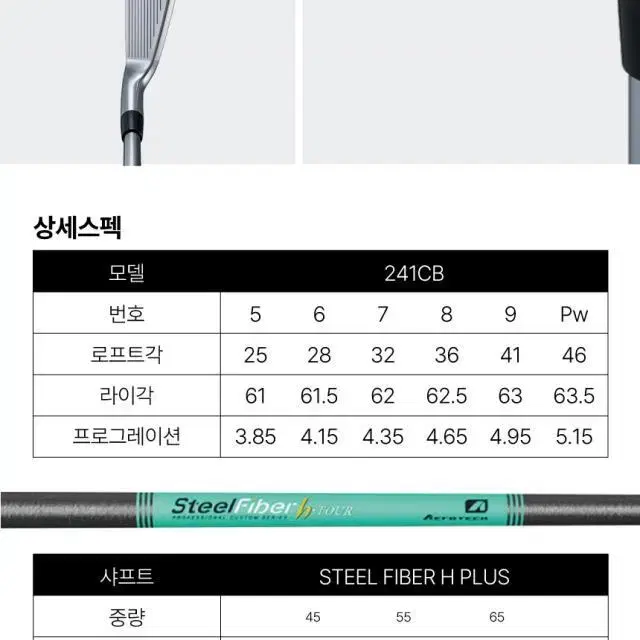 브리지스톤 241CB 피팅 전용 단조아이언 스틸파이버