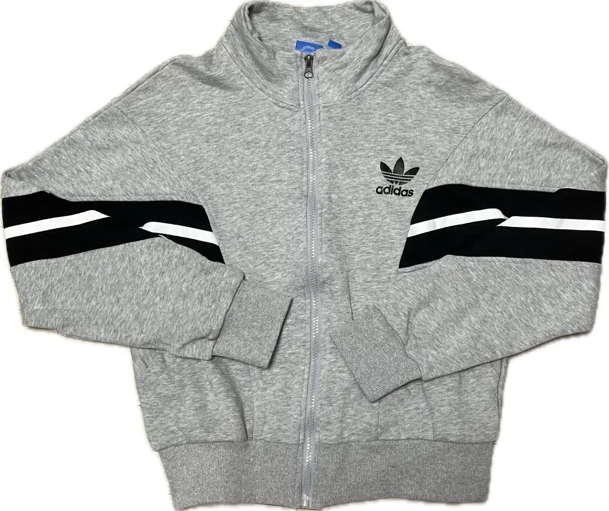 (Best condition) Adidas Firebird Logo Gray Cotton Zip-Up Jersey