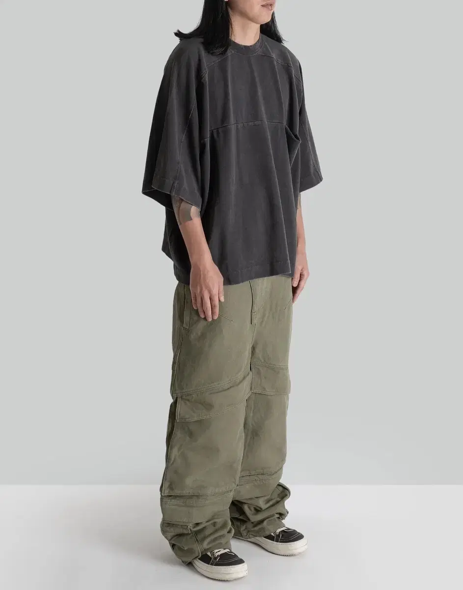 (L) Entire Studio Wide Hard Cargo Pants RANGER(Khaki)