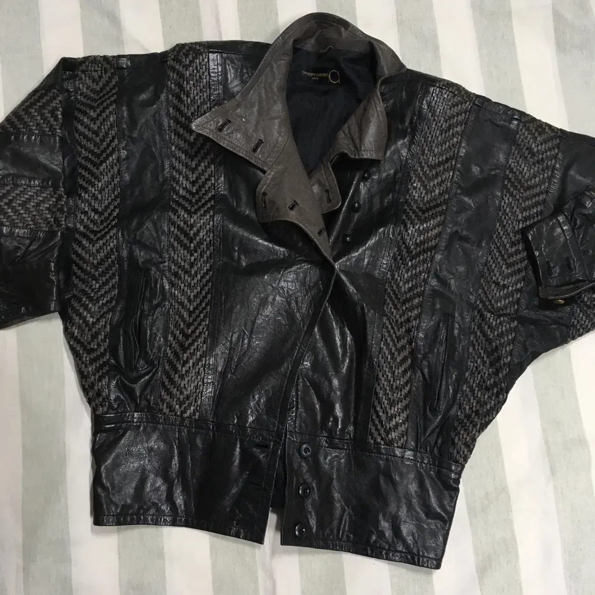 80s vintage avant-garde leather jacket