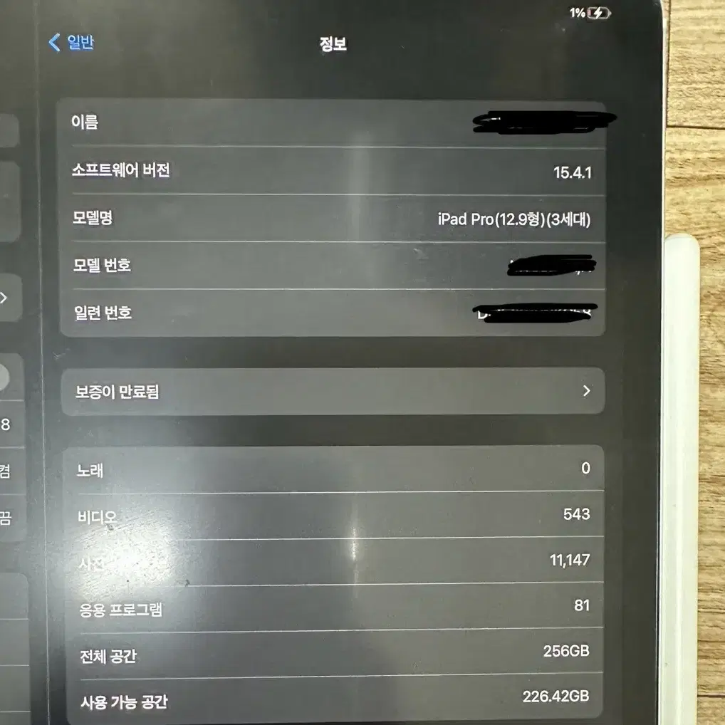 아이패드프로12.9 3세대 wifi 256GB + 애플펜슬