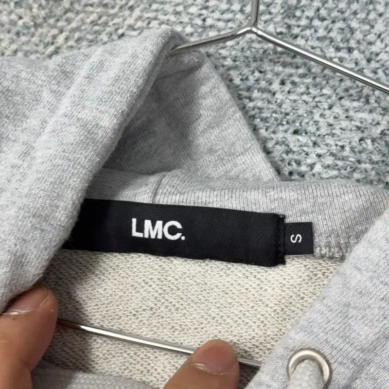 LMC 스펠 아치 로고 그레이 오버핏 스웻 후드티 S