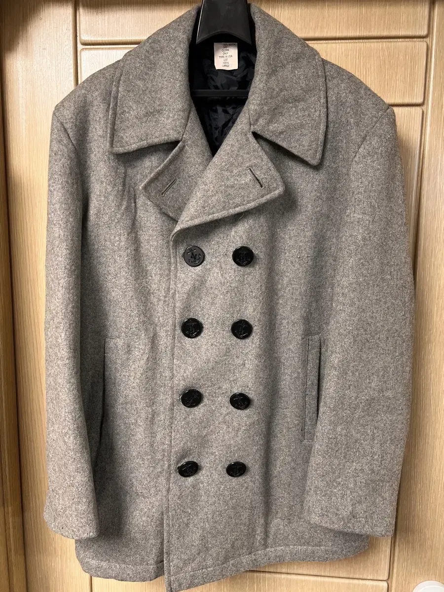 Jpn vtg gray peacoat navy 105