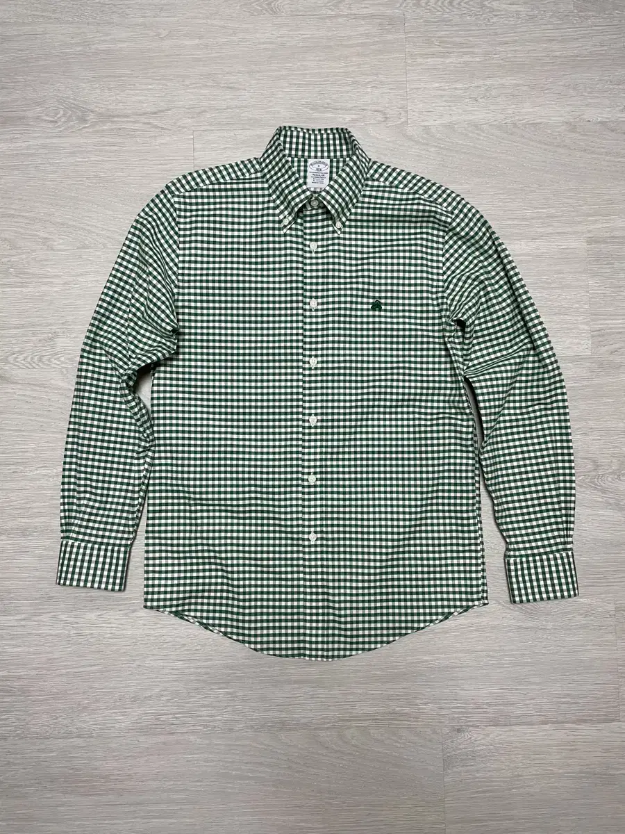 Brooks Brothers Non-Iron Gingham Check Oxford Shirt Green