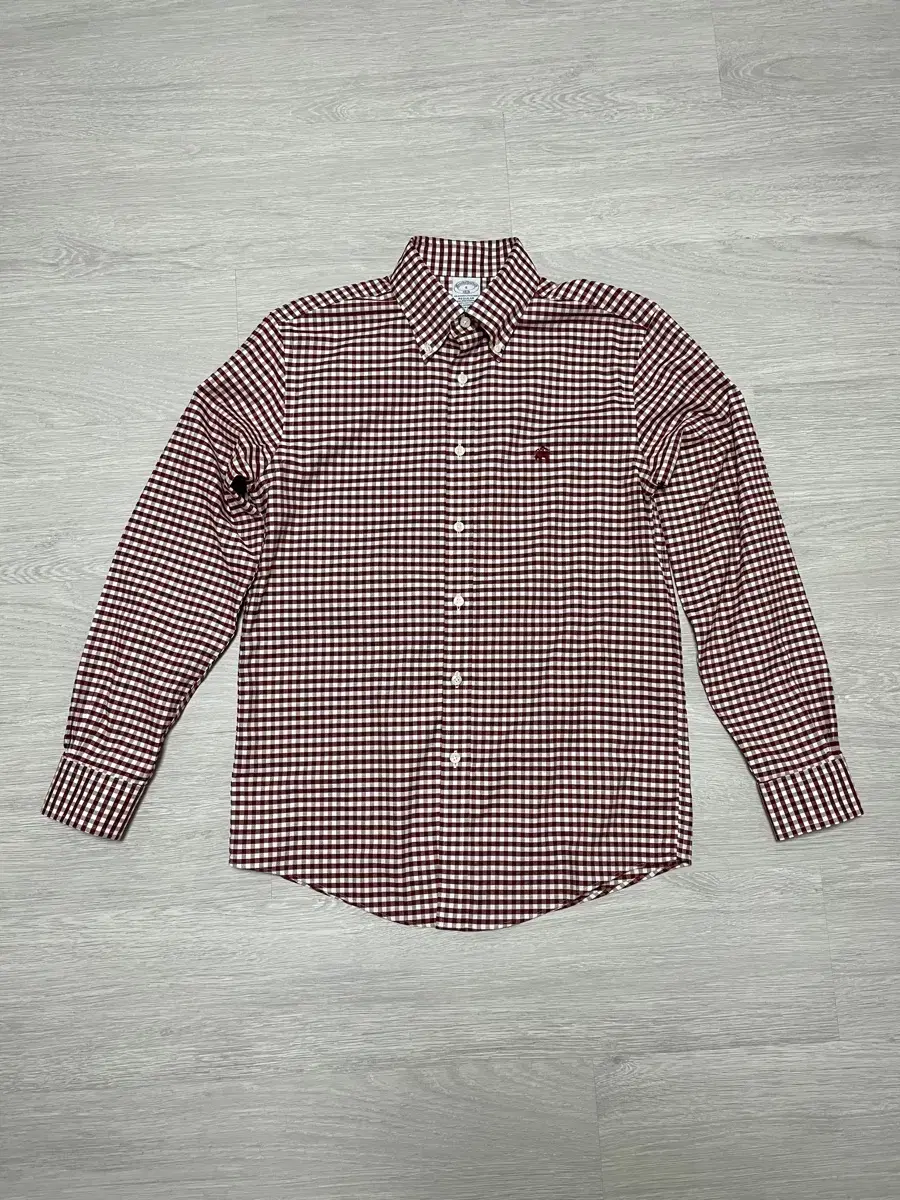 Brooks Brothers Non-Iron Gingham Check Oxford Shirt Darkred