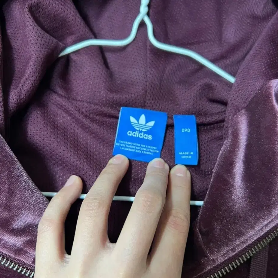 [adidas] 벨벳 루즈핏 집업 자켓