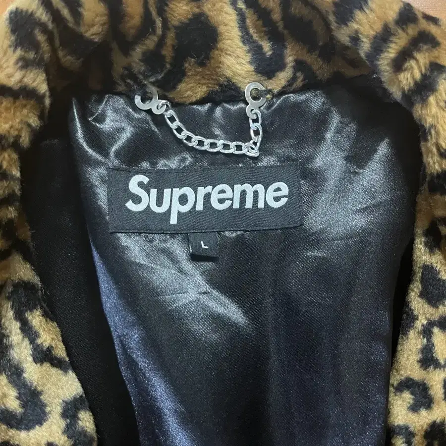 16ss supreme 레오파드 퍼 자켓