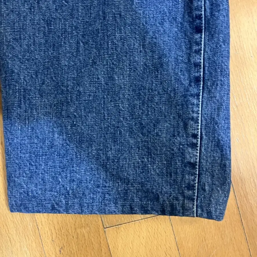 포터리 one washed wide denim mid blue, 4