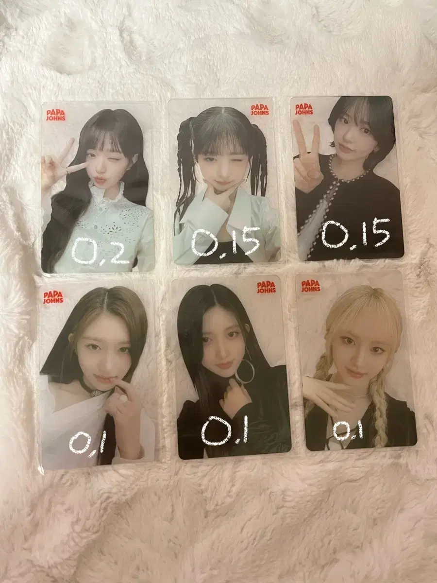 ive papa johns pazon 5th photocard transparentphotocard liz leeseo wonyoung yujin gaeul leeseo