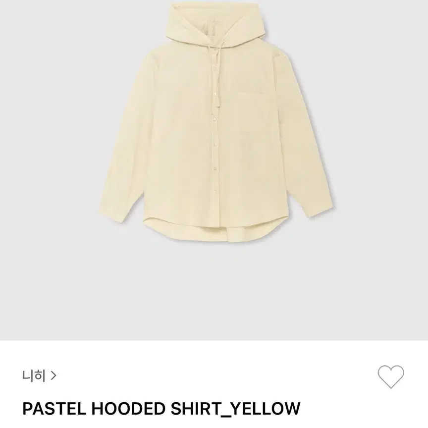 Nieeh니히 후디드셔츠 PASTEL HOODED SHIRT_YELLOW