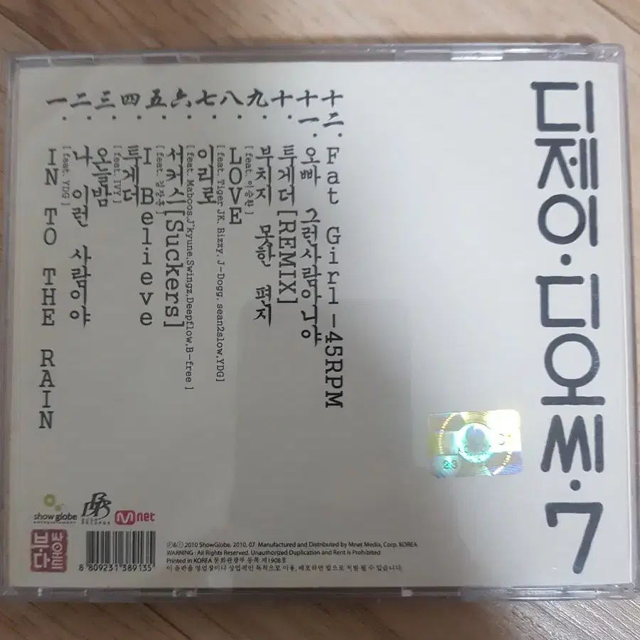 DJ doc 디제이디오씨 7집 풍류 시디 CD