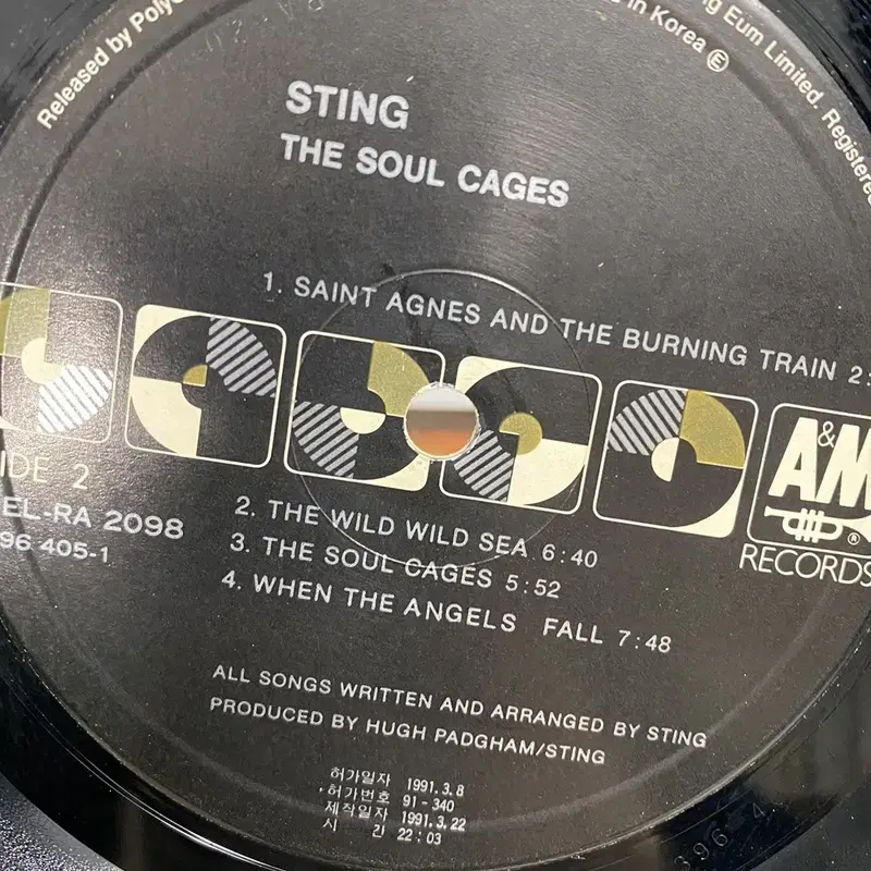 STING THE SOUL CAGES LP /  C990