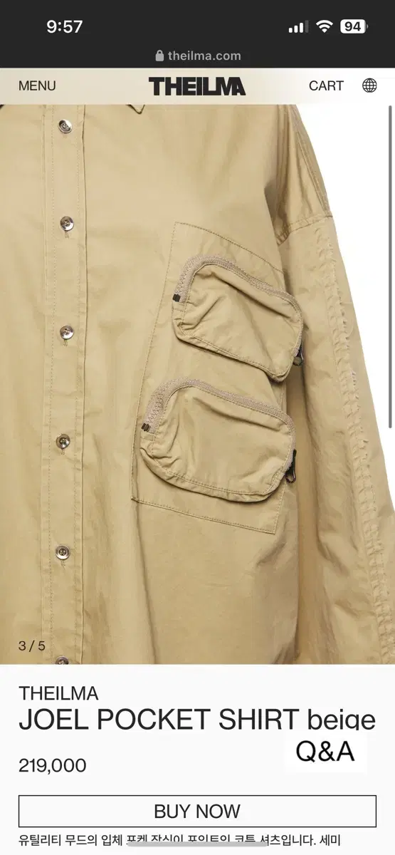 THEILMA JOEL POCKET SHIRT beige