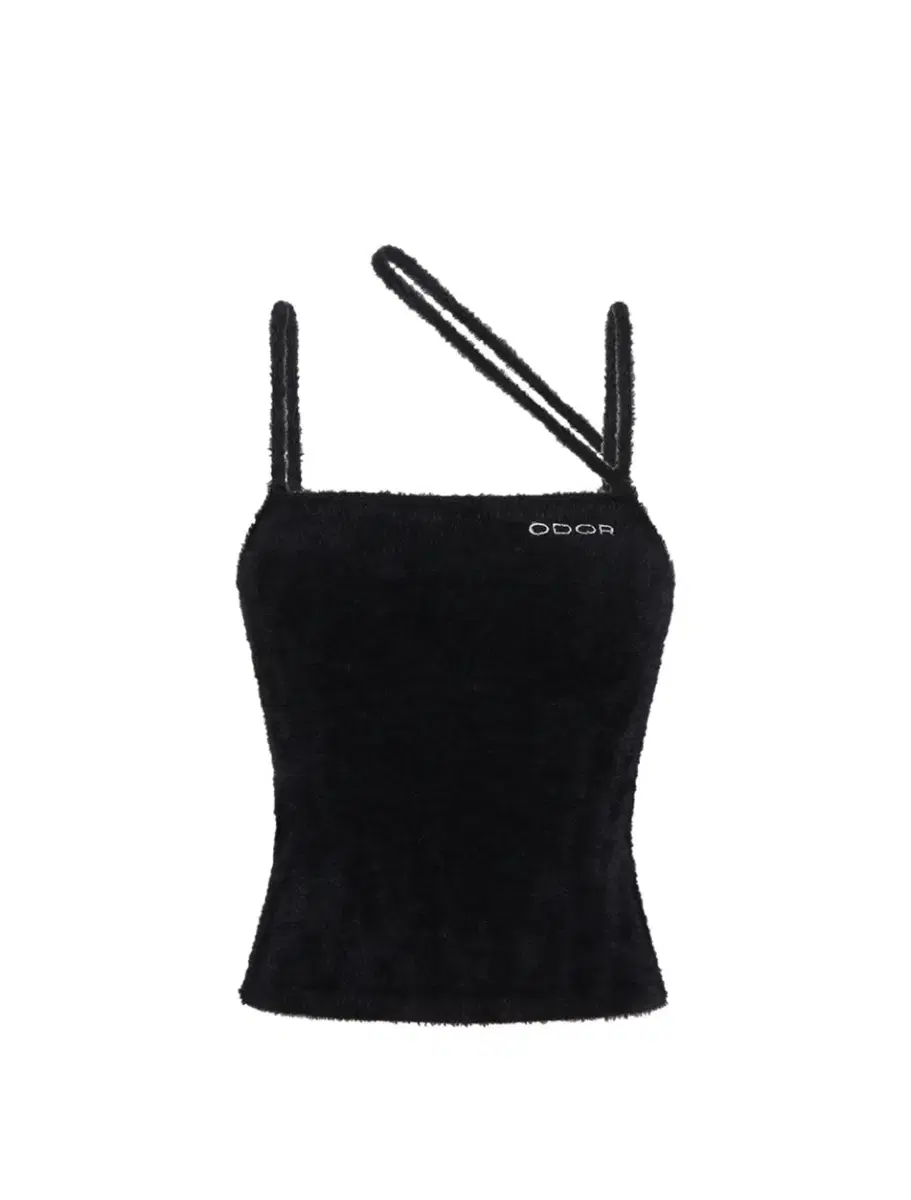 오도어 Fuzzy cross sleeveless in black