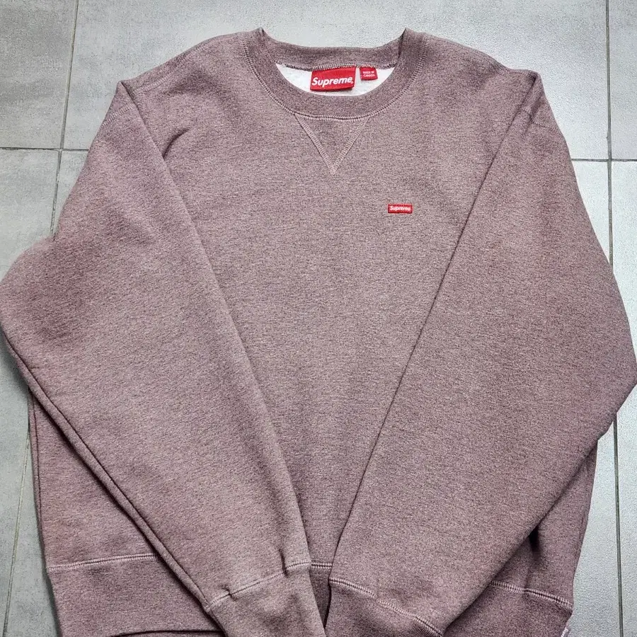 슈프림 스몰박스 crewneck 헤더모브 S