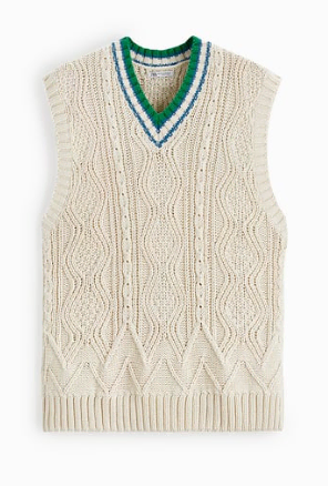 Zara aran Knit Vest Vest L-XL